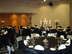 Black Chair Cover With Silver Sash